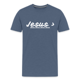 Men's Jesus> Premium T-Shirt - heather blue