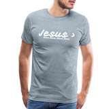 Men's Jesus> Premium T-Shirt - heather ice blue