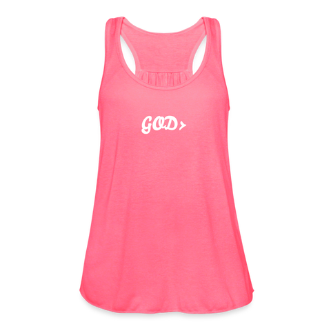 Women's GOD> Flowy Tank Top - neon pink