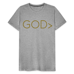 Men's GOD> T-Shirt (GOLD) - heather gray