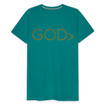 Men's GOD> T-Shirt (GOLD) - teal