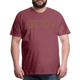 Men's GOD> T-Shirt (GOLD) - heather burgundy