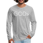 GOD> Long Sleeve T-Shirt - heather gray