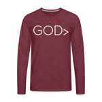 GOD> Long Sleeve T-Shirt - heather burgundy
