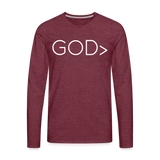 GOD> Long Sleeve T-Shirt - heather burgundy