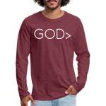 GOD> Long Sleeve T-Shirt - heather burgundy